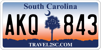 SC license plate AKQ843