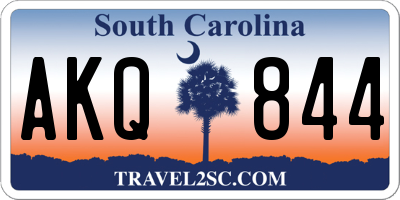 SC license plate AKQ844
