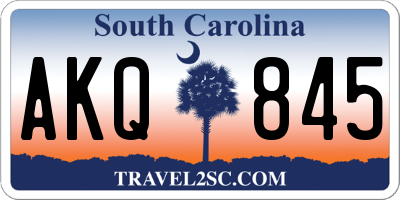SC license plate AKQ845