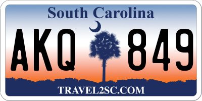 SC license plate AKQ849