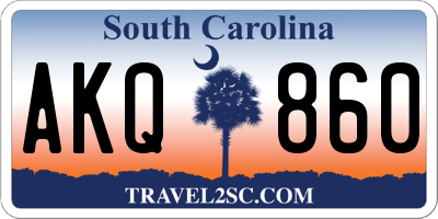 SC license plate AKQ860