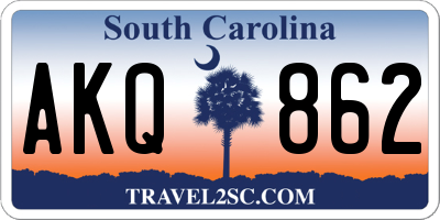 SC license plate AKQ862