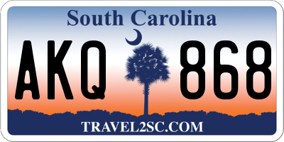 SC license plate AKQ868