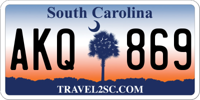 SC license plate AKQ869