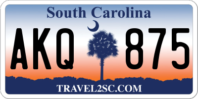 SC license plate AKQ875