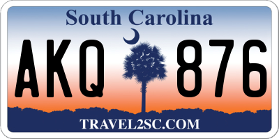SC license plate AKQ876