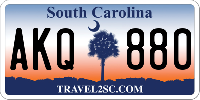 SC license plate AKQ880