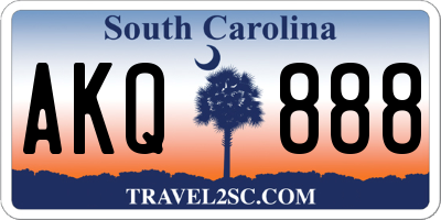 SC license plate AKQ888