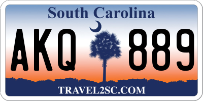 SC license plate AKQ889