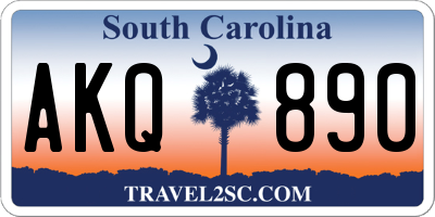 SC license plate AKQ890