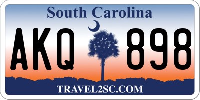 SC license plate AKQ898