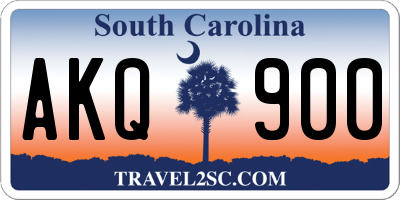 SC license plate AKQ900