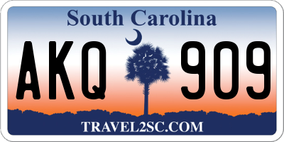 SC license plate AKQ909