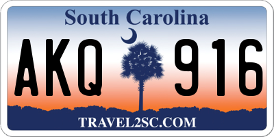SC license plate AKQ916