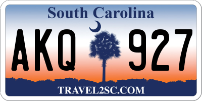 SC license plate AKQ927