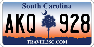 SC license plate AKQ928