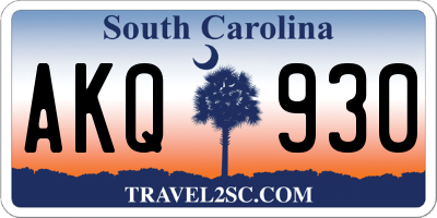 SC license plate AKQ930