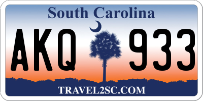 SC license plate AKQ933