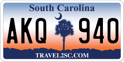 SC license plate AKQ940