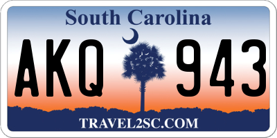 SC license plate AKQ943