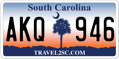 SC license plate AKQ946