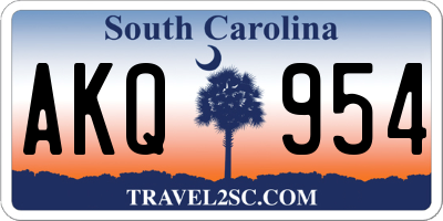 SC license plate AKQ954