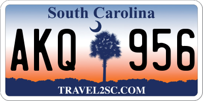 SC license plate AKQ956