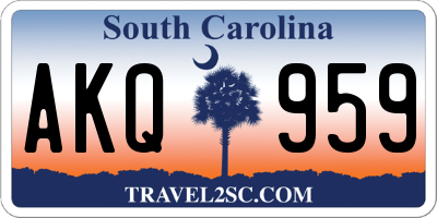 SC license plate AKQ959