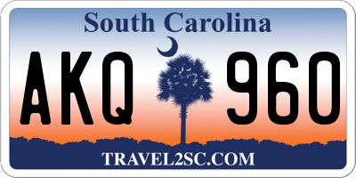 SC license plate AKQ960