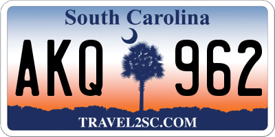 SC license plate AKQ962
