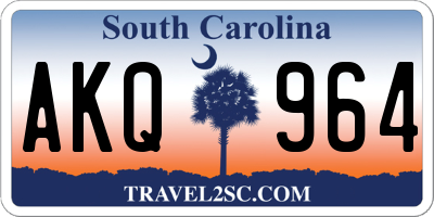 SC license plate AKQ964