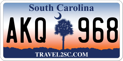 SC license plate AKQ968