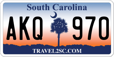 SC license plate AKQ970