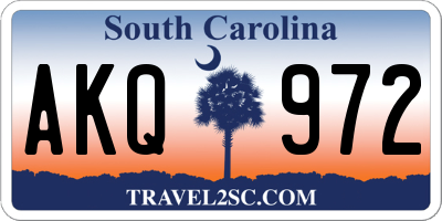 SC license plate AKQ972