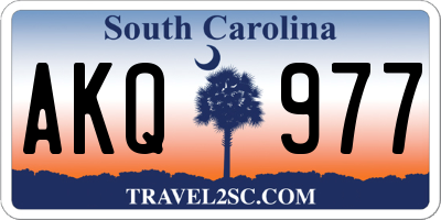 SC license plate AKQ977