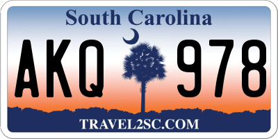 SC license plate AKQ978