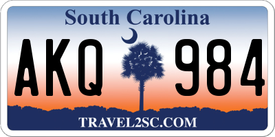 SC license plate AKQ984