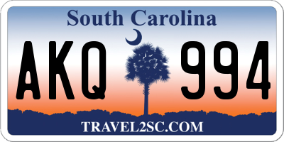 SC license plate AKQ994