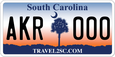 SC license plate AKR000