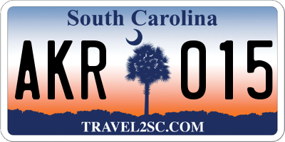 SC license plate AKR015