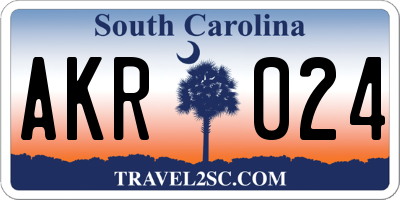 SC license plate AKR024
