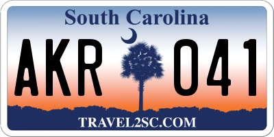 SC license plate AKR041