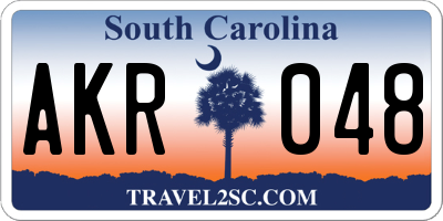 SC license plate AKR048