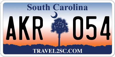 SC license plate AKR054