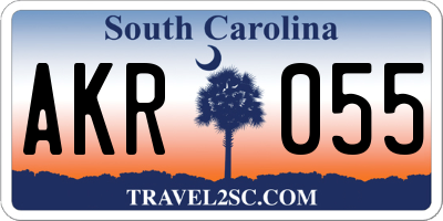 SC license plate AKR055