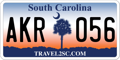 SC license plate AKR056