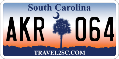 SC license plate AKR064
