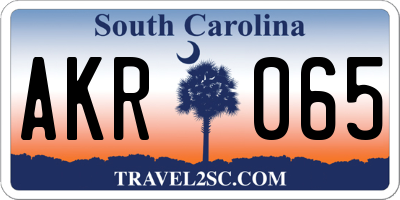 SC license plate AKR065