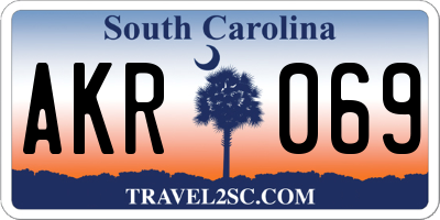 SC license plate AKR069