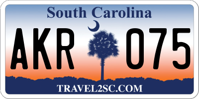 SC license plate AKR075